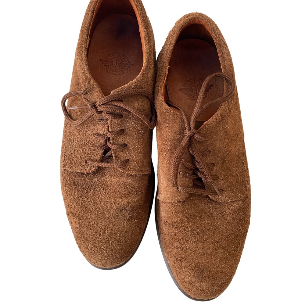 Dockers Suede Leather Casual Dress Shoes Brown Lace Up Oxfords Mens size 8.5 GUC